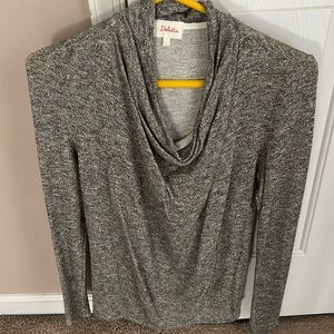 Women’s Anthropologie Deletta Metallic Knit Drape Neck Blouse. Like New